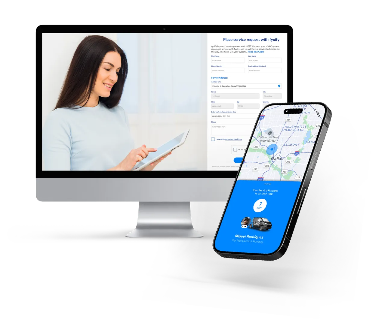 The fyxify app connecting a homeowner with a vetted service professional